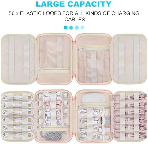 Lacdo Cord Organizer Travel, Cable Organizer Bag Case, Portable Electronics Organizer Travel Case, 6 Layer Large Capacit