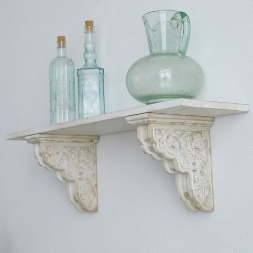 Set of 2 Corbels for Shelves Decorative Shelf Brackets Wood Corbels Farmhouse Shelf Corbels Distressed Decorative Shelf 