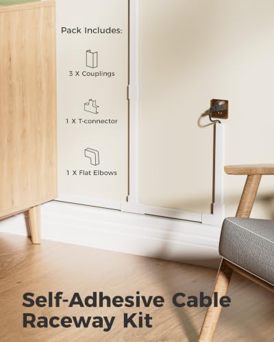 Yecaye 71in Cord Hider, Cord Covers for Wires on Wall, W0.95in H0.55in