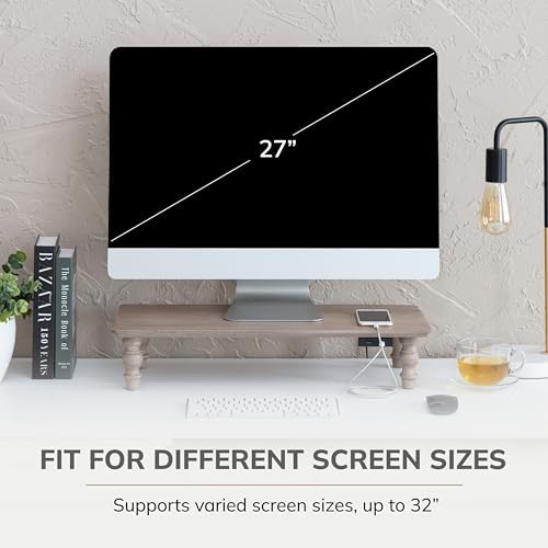 Anji Mountain Monitor Stand for Desk - Desktop Organizer & Laptop Riser, Ergonomic Monitor Riser, Space-Saving, Durable,
