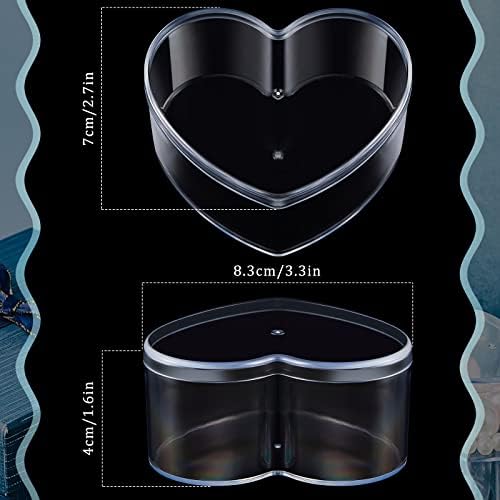 8 Pcs Clear Acrylic Box with Lid, 3.27 x 2.76 x 1.57 Inch, Classic Style