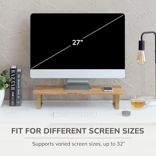 Anji Mountain Monitor Stand for Desk - Desktop Organizer & Laptop Riser, Ergonomic Monitor Riser, Space-Saving, Durable,