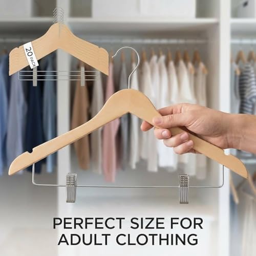 US TECH Heavy Duty Plastic Hangers with Adjustable Clips 10 Pack | Non Slip, Slim Design with Anti Rust Hook | Thin Hang
