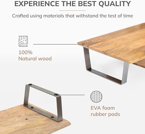 Anji Mountain Monitor Stand for Desk - Desktop Organizer & Laptop Riser, Ergonomic Monitor Riser, Space-Saving, Durable,