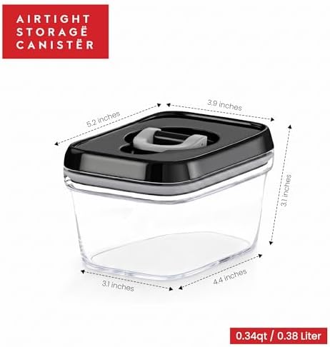 DWËLLZA KITCHEN Set of 6 Mini Airtight Food Storage Containers with Lids - Clear Plastic Small Pantry Containers for Spices, Candy, Nuts, Coffee or Tea, BPA-Free, Keeps Food Fresh & Dry