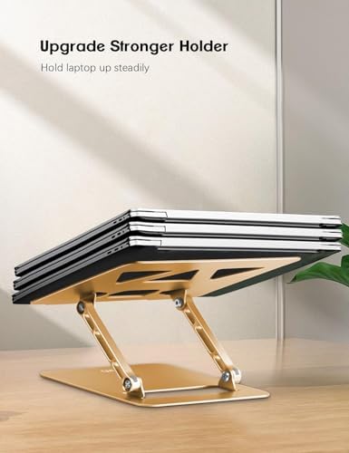Aoviho Adjustable Laptop Stand for Desk,Portable Laptop Stand Holder and Riser,Foldable Aluminum Notebook Computer Stand