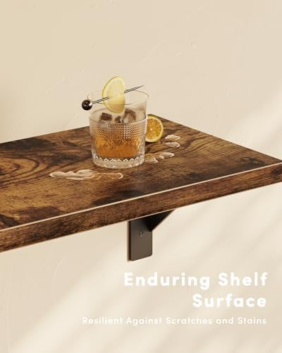 Floating Shelves for Wall, Wall Mount Book Shelf, Hanging Shelves, Wall Bookshelf for Bedroom, Office, Living Room (Rust