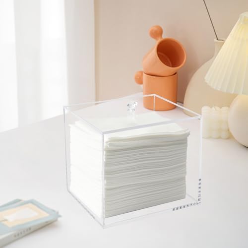 Weiai Disposable Face Towel Holder Container Acrylic Box for Clean Towels Clear
