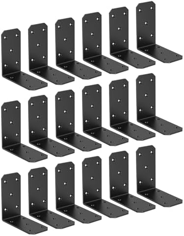 5 Inch Heavy Duty L Brackets, 90 Degree Bracket, Black-16 Pcs