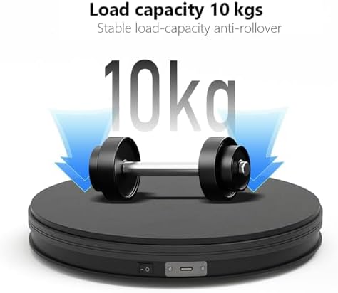 YVV Black 13.8in Rotating Display Stand, USB Powered 360 Rotating Turntable, Electric Turntable Display for Product Phot