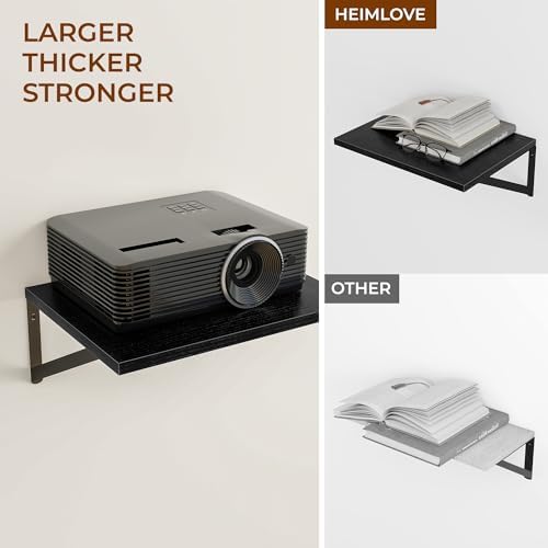 Heimlove 24W x 12D Deep Floating Shelves Set of 3 Black