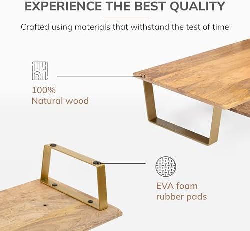 Anji Mountain Monitor Stand for Desk - Desktop Organizer & Laptop Riser, Ergonomic Monitor Riser, Space-Saving, Durable,