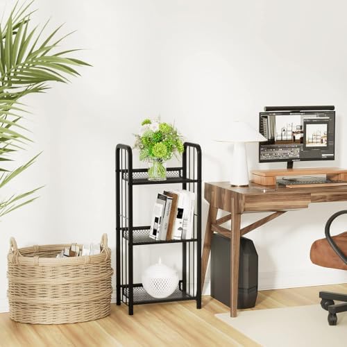 Bookshelf Storage Shelf Bookcase Freestanding Storage Stand for Living Room, Bedroom, Kitchen, Rust Resistance, Easy Ass