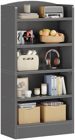 ALISENED 5-Tier Bookcase, Open Bookshelves and Bookcases with Storage Shelves, Floor Standing Unit, Display Storage Shel