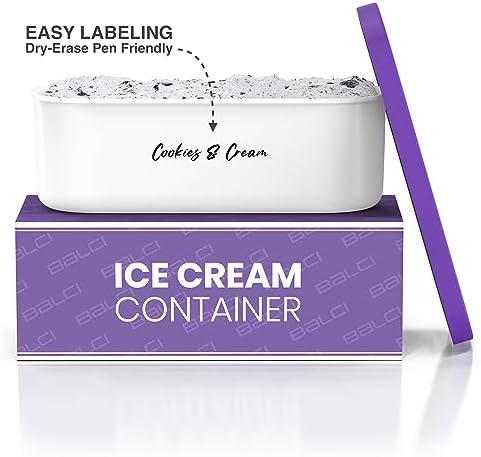 BALCI 2 Quart Ice Cream Container - Freezer Tub (Purple)