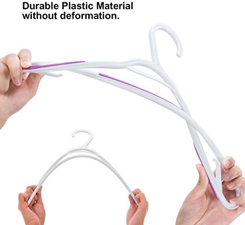 Plastic Clothes Hangers 30 Pack, Hangers with Grip Purple