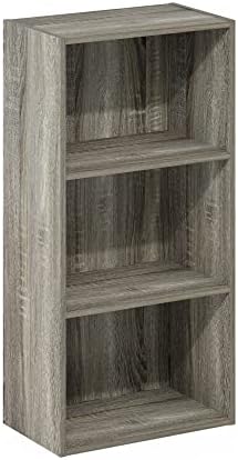Furinno LUDER 3-Tier Book Shelf, Open Shelves Bookshelf, French Oak
