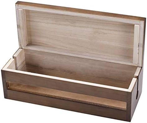 Changsuo Cable Management Box Wooden Cord Organizer Box for Extension Cord Power Stripe Surge Protector Wire Management 