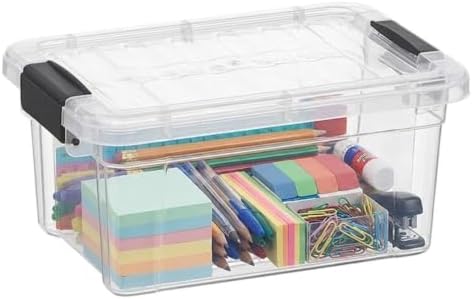 Superio 3.4 Quart Clear Plastic Storage Boxes with Lids, Stackable Organizer Containers, BPA-Free Storage Bins for Home,
