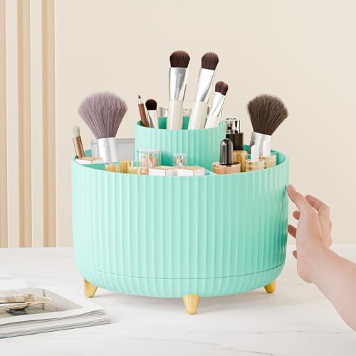 fanado 360° Rotate Makeup Brush Holder Organizer, Makeup Organizers Countertop, Makeup organization and Skincare Storage