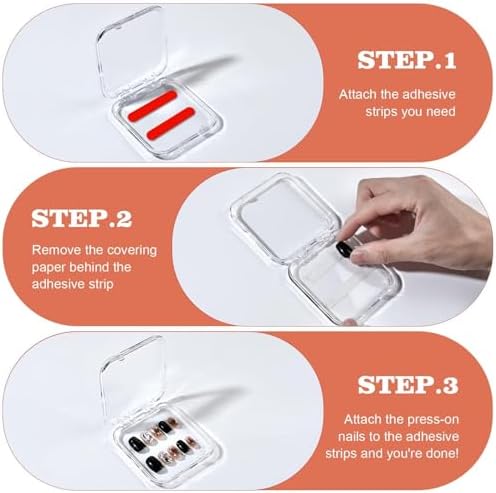 48 Sets Press On Nail Storage Box, Clear Artificial Nail Display Case Acrylic Nail Boxes Press On Nail Packaging Box, Ad