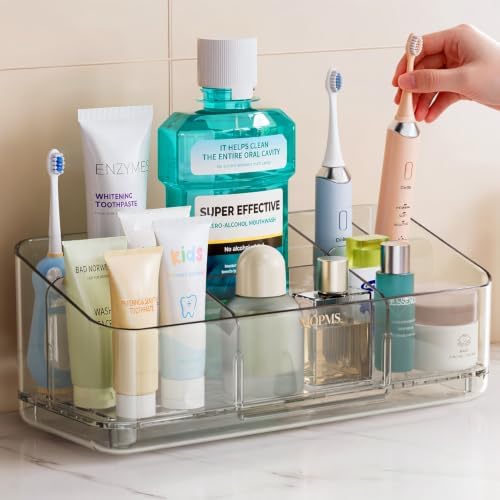 MOPMS 8 Slots Toothbrush Holders for Bathrooms with Detachable Dividers