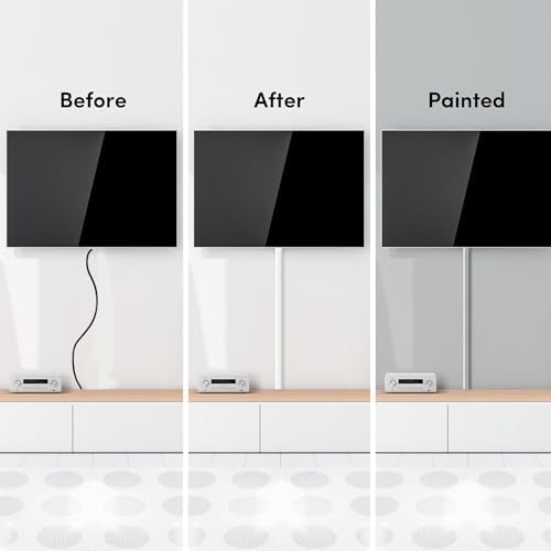 EVEO Cable Hider - 300” One-Cord Cable Raceway Wire Hider for Cable Concealer Cord Hider Cord Cover Wall Cable Hider. Wi