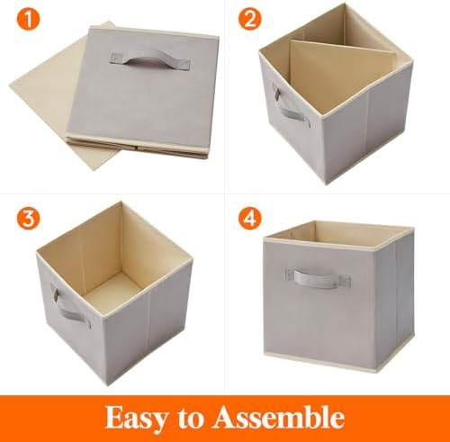 Lifewit Storage Cubes, 11 Inch Organizer Bins, 18L Light Gray, 16 Packs