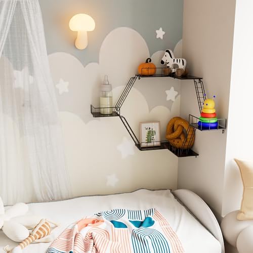 Fire Escape Wall Shelf - New York Fire Escape Shelf, Knick Knack Shelf for Figures, 3-Tier Corner Floating Shelves, Meta