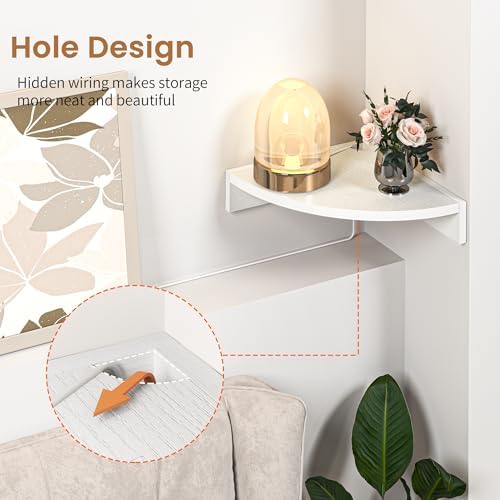 Fun Memories Corner Shelf Wall Mount, Wood Floating Corner Shelves, Corner Wall Shelf for Bedroom, Bathroom, Kitchen, Li