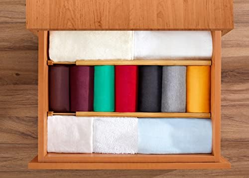 RoyalHouse Adjustable Bamboo Drawer Dividers, 4-Pack (18" - 22")