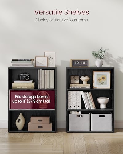 VASAGLE Set of 2 3-Tier Open Bookshelves, 23.6 Inches Wide