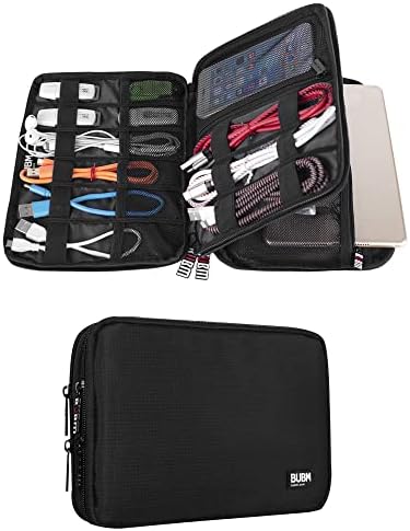 BUBM Double Layer Electronic Accessories Organizer, Travel Gadget Bag for Cables, USB Flash Drive, Plug and More, Perfec