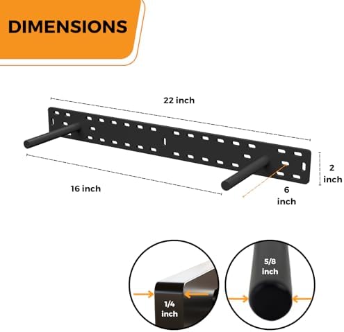 2 x 22 inch Real XL Heavy Duty Floating Shelf Brackets Designed for Long Custom Shelves, Hidden Floating Shelf Hardware,