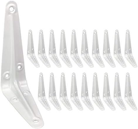Shelf Brackets 4 Inch Heavy Duty White L Bracket for Shelves
