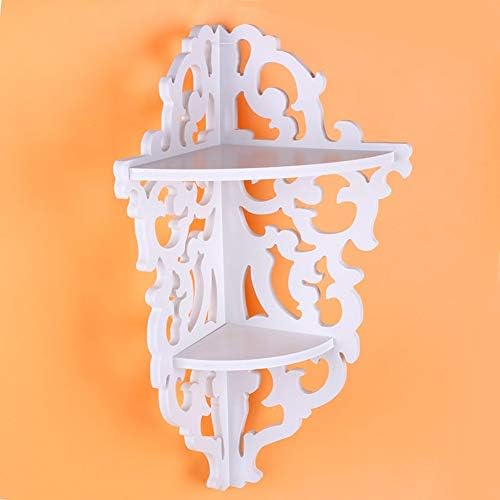 Yosoo White Double Carved Filigree Wall Panels,Wall Corner Shelf, Storage Rack,Flowerpot Bath Holder Bathroom Design Wal