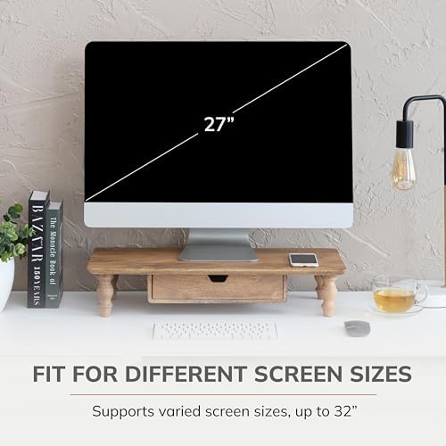 Anji Mountain Monitor Stand for Desk - Desktop Organizer & Laptop Riser, Ergonomic Monitor Riser, Space-Saving, Durable,