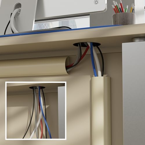 D-Line Half Round Cord Hider, Patented Cable Cover, Hide TV Wall Mount Wires, Raceway for Cords, Decorative Wire Covers,