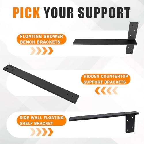 3 Pack 14" Free Hanging Side Wall Floating Shelf Bracket