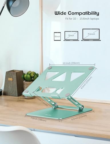 Aoviho Adjustable Laptop Stand for Desk,Portable Laptop Stand Holder and Riser,Foldable Aluminum Notebook Computer Stand