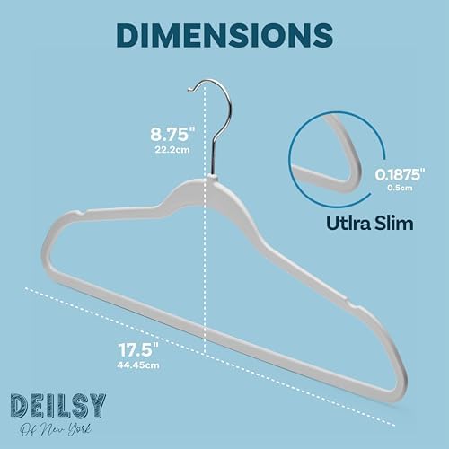 DEILSY™ Non-Velvet Thin Hangers Space Saving Gray Hangers 50 Pack