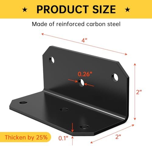 2x2X4 Inch Galvanized L Bracket for Wood (15pcs)