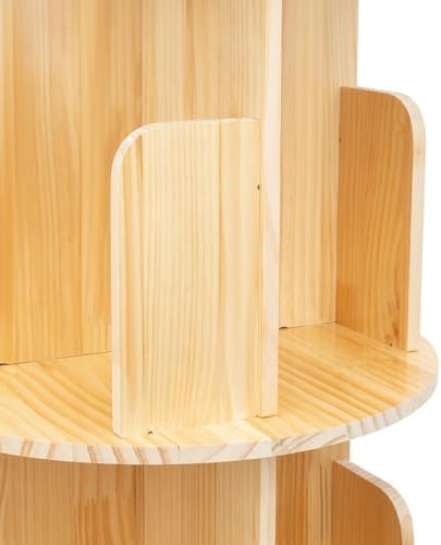 Rotating Bookshelf,Revolving Bookcase,Stackable Bookshelf Organizer, Swivel Bookcase Round Bookshelf, Book Shelf for Bed