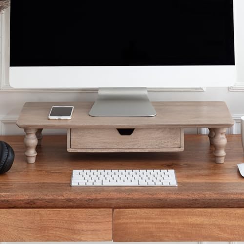 Anji Mountain Monitor Stand for Desk - Desktop Organizer & Laptop Riser, Ergonomic Monitor Riser, Space-Saving, Durable,