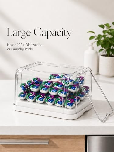 Trash Bag Dispenser Dishwasher Pods Organizer, Clear Acrylic Garbage Bag Holder Under Sink Organizer, Laundry Pods Conta