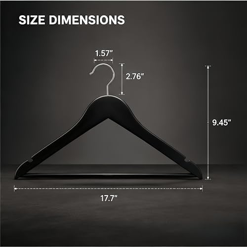 30 Pack Maple Wooden Hangers, Natural Wood Clothes Hangers with 360° Swivel Hook, Non-Slip Shoulder Notches, Durable Hea