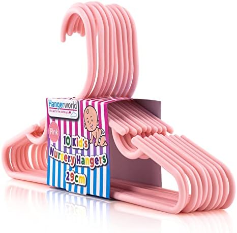 HANGERWORLD Kid's Hangers for Baby Nursery and Children's Closet Clothes Storage (20 Pack, Pink)