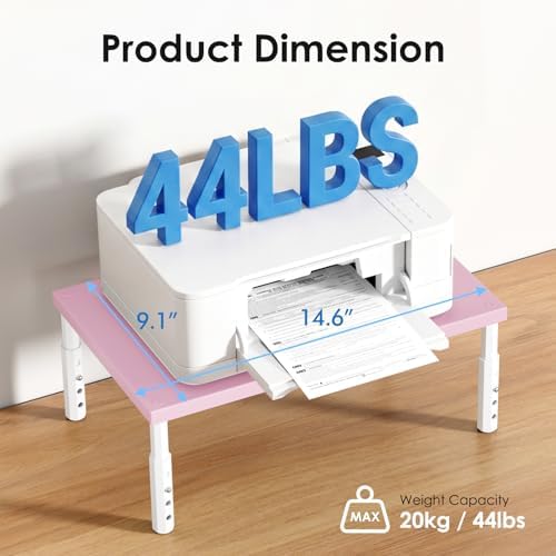 ECOLOVI Adjustable Wood Computer Monitor Stand Riser, Office Desk Organizer and Accessories for Monitor, Laptop, PC, Pri