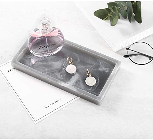 Luxspire Resin Bathroom Vanity Tray Countertop Organizer, Mini, Ink Gray