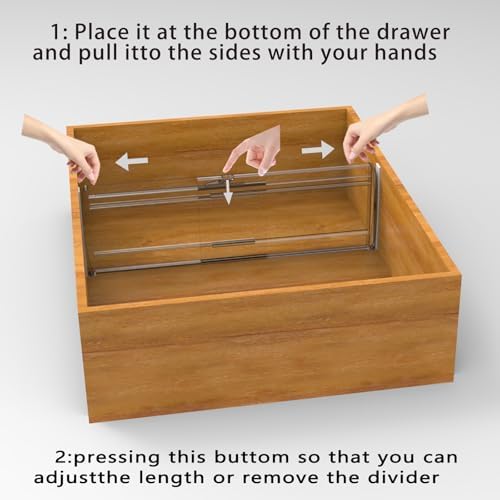 3 Pack 6" High Clear Adjustable Drawer Dividers Clothes,Expandable 12-20"